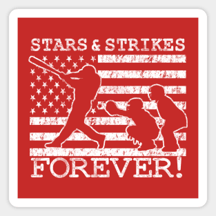 Baseball Pitcher Stars and Strikes American Flag Grunge Pitching Classic Magnet